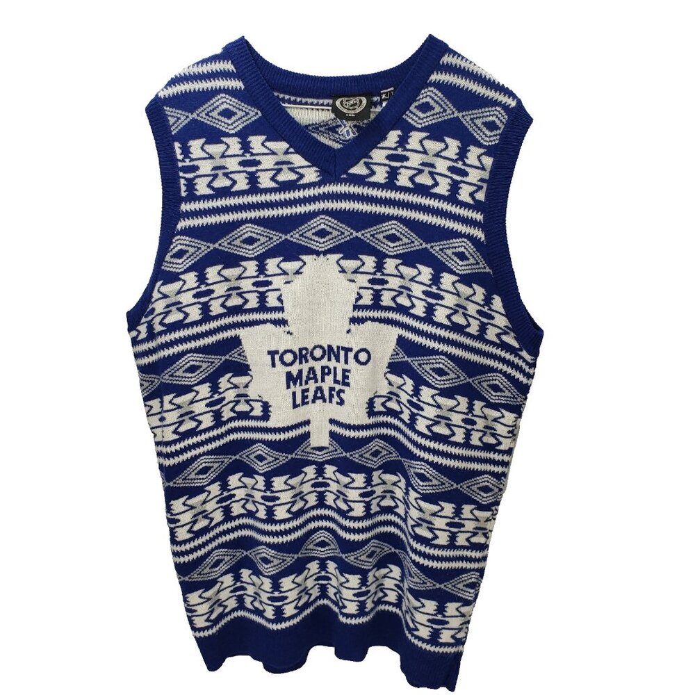 Toronto Maple Leaf Vest Mens Large Nordic Winter Theme Vintage Y2K Sleeveless